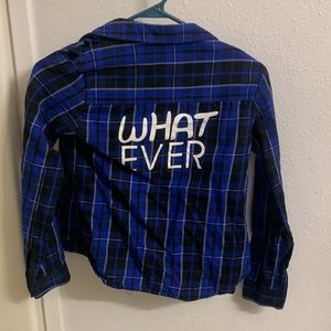 Route 66 plaid button up. Girls L (10/12)